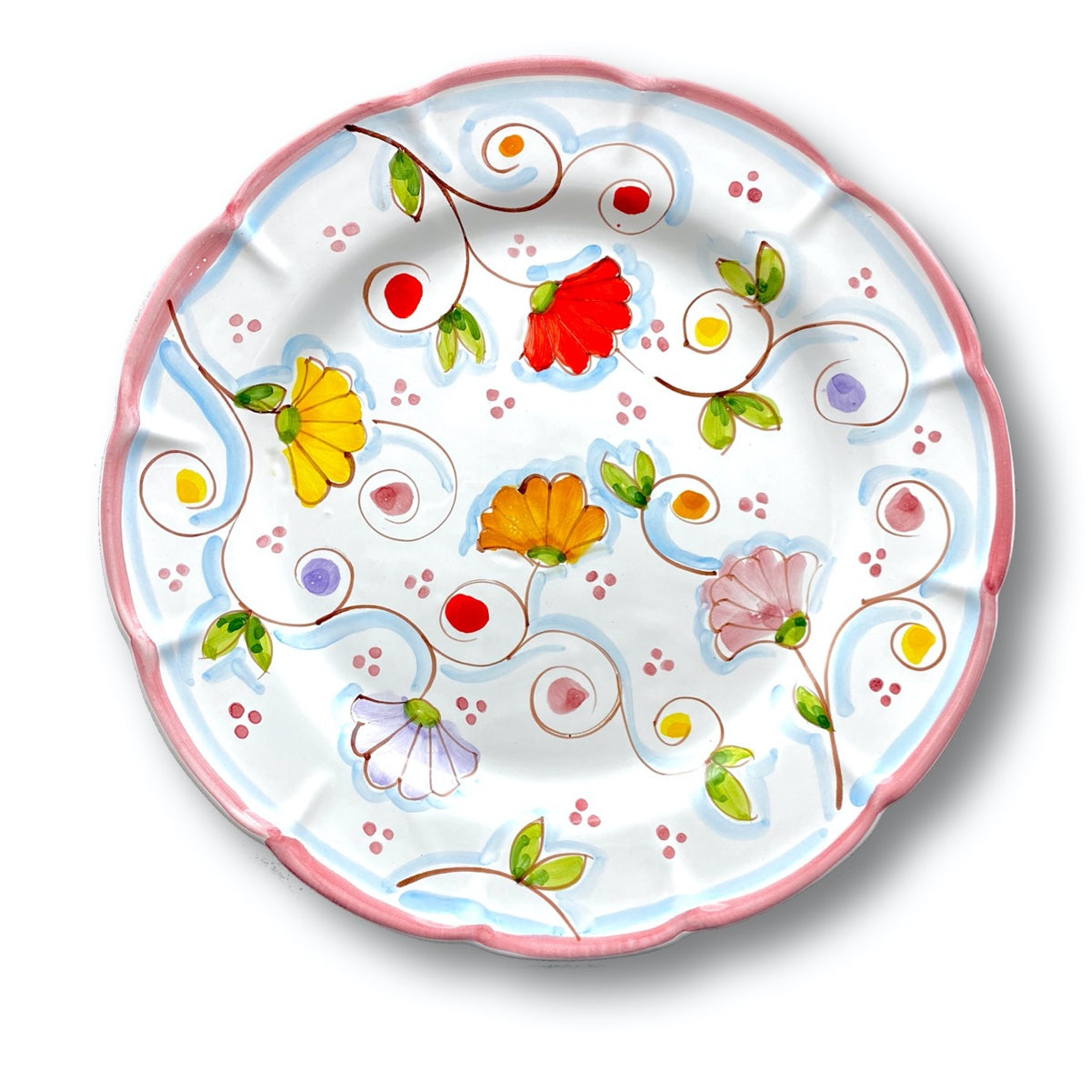 Piatto in ceramica di Vietri Primule New
