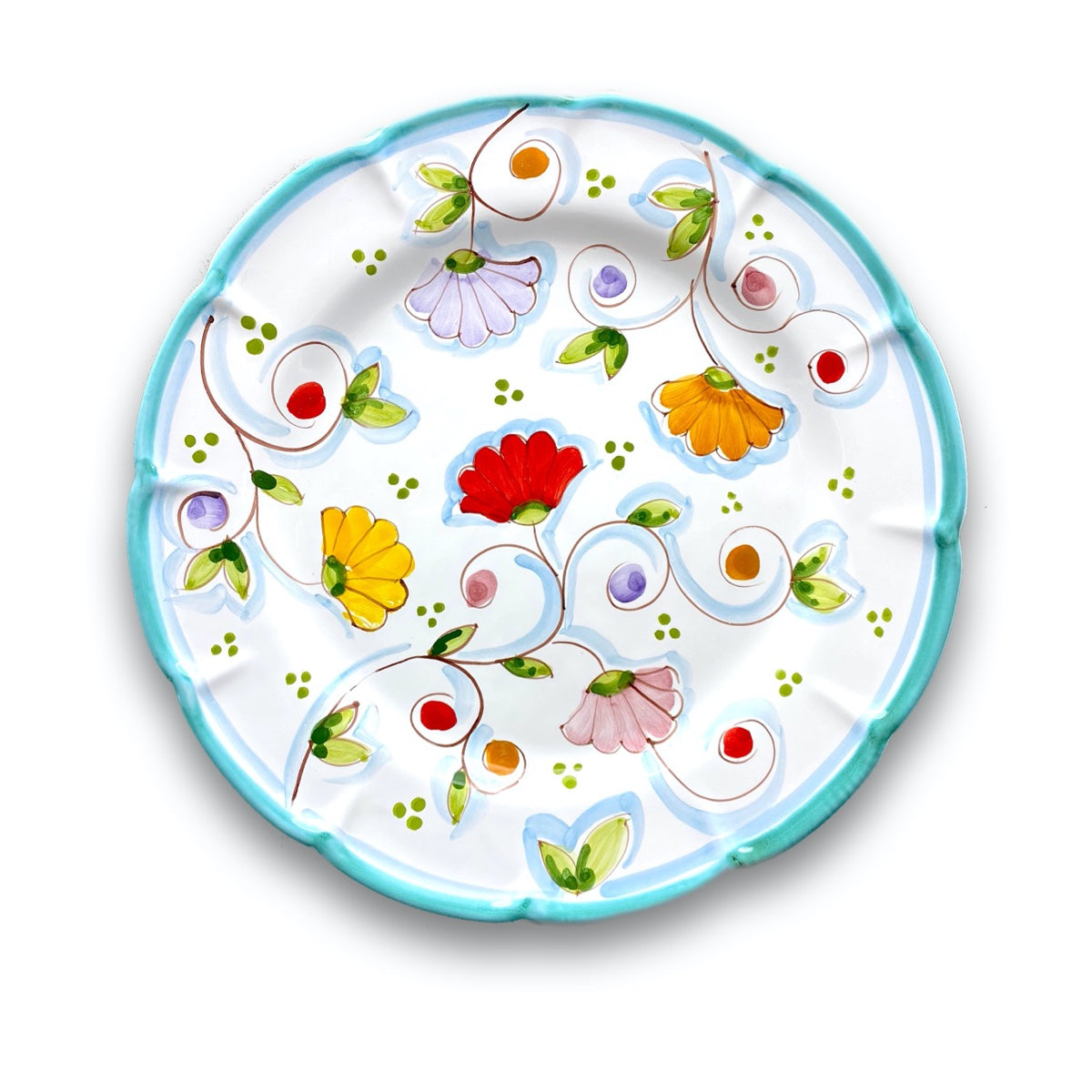 Piatto in ceramica di Vietri Primule New