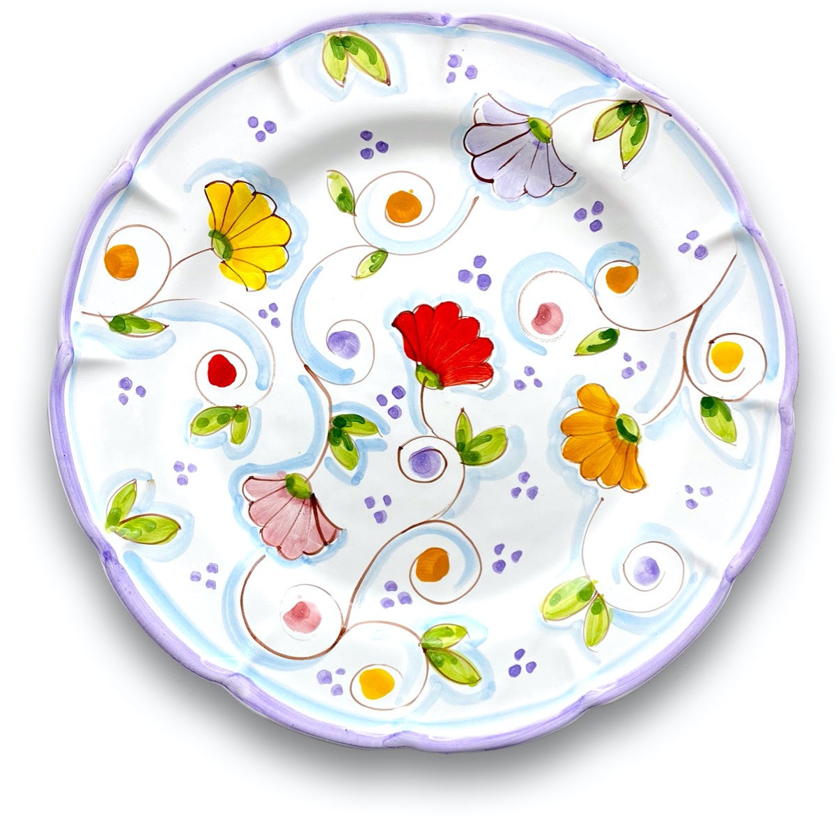 Piatto in ceramica di Vietri Primule New