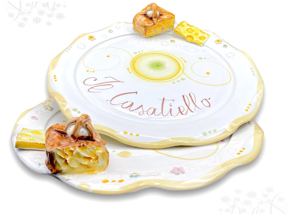 Piatto in Ceramica Vietrese Smerlato Pasqua app. CASATIELLO