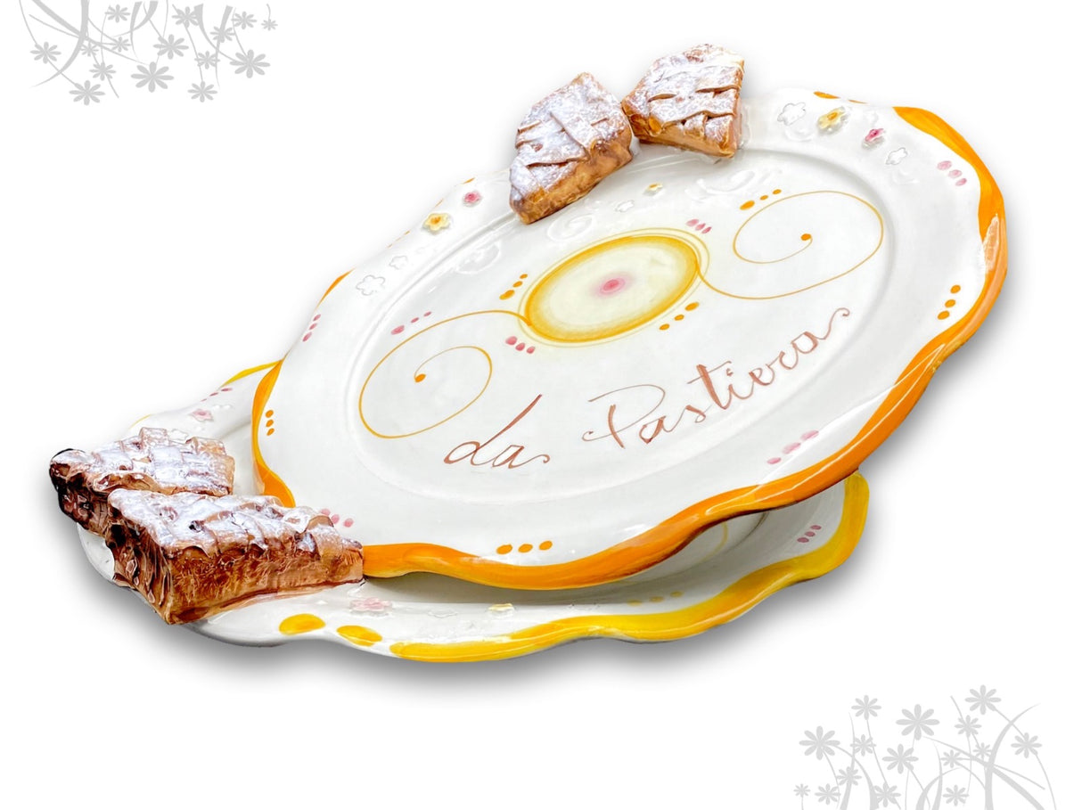 Piatto in Ceramica Vietrese Smerlato Pasqua app. PASTIERA