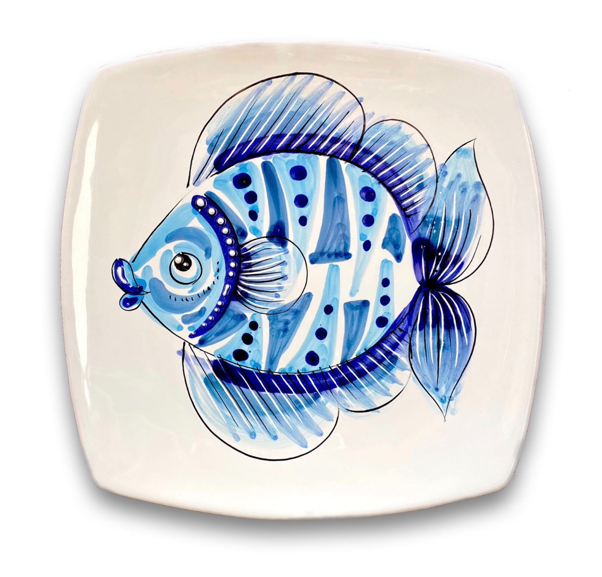 Piatto Sushi in Ceramica Vietrese DECORO MARE MAGNUM
