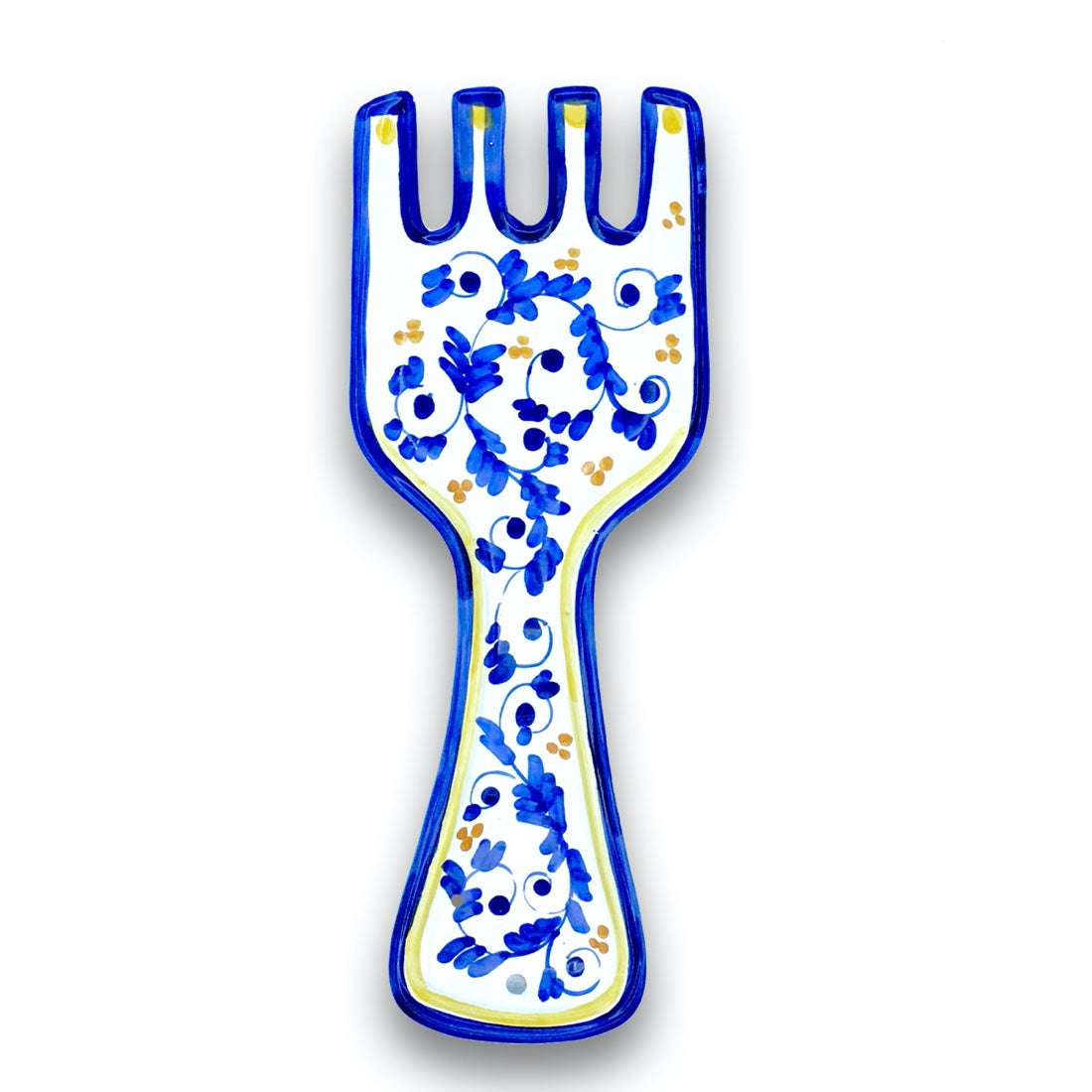 Poggiamestolo Forchetta in Ceramica Vietrese