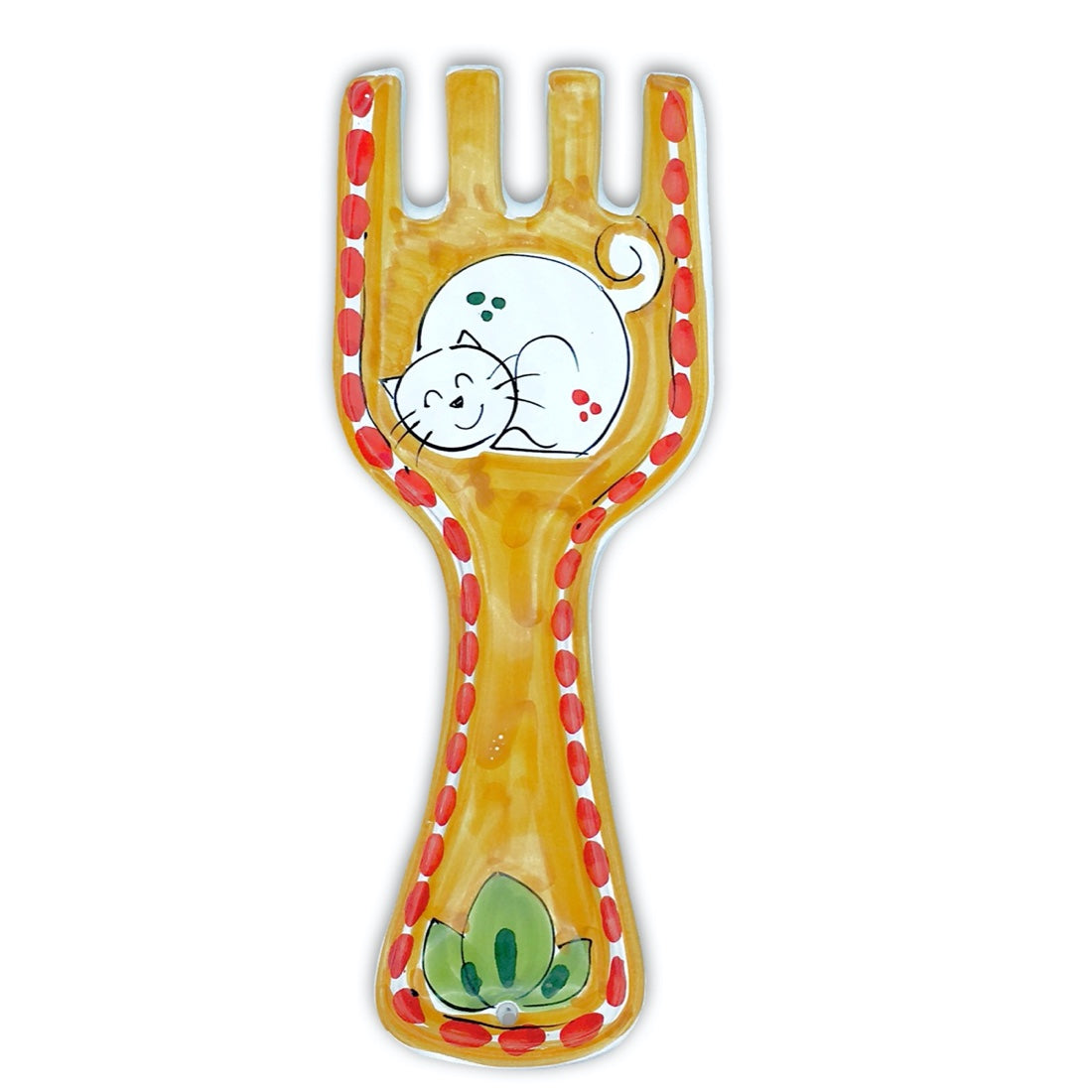 Poggiamestolo a forchetta in ceramica di Vietri