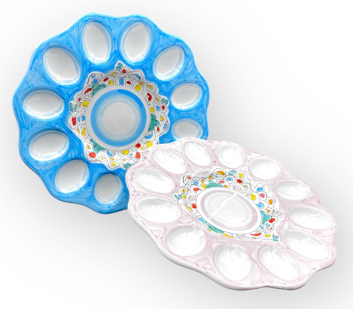 Piatto Porta Uova Pasqua in Ceramica Vietrese