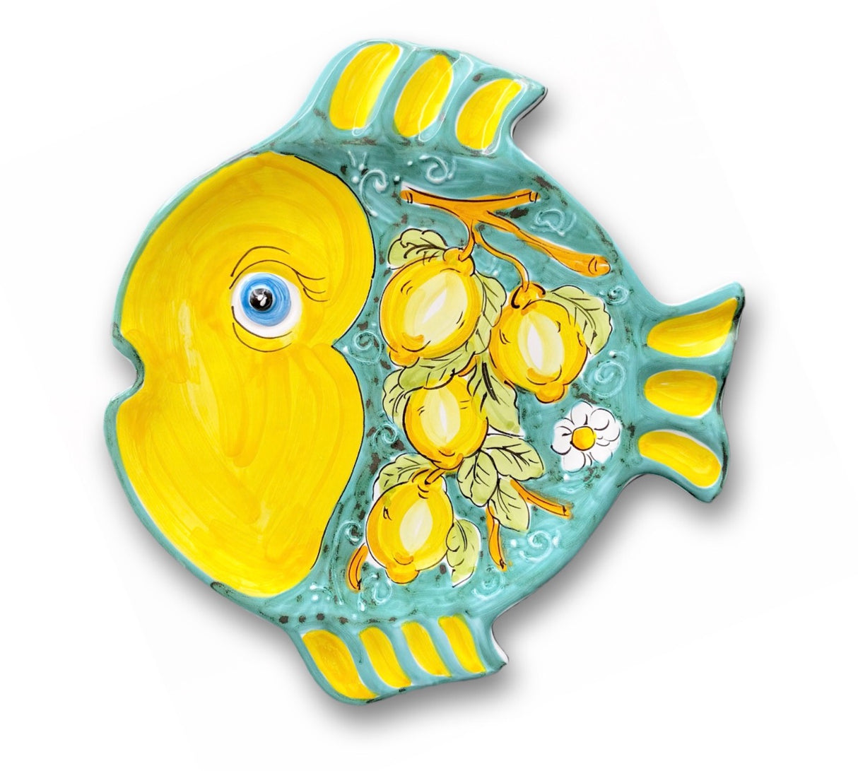 Piatto Pesce Rotondo in ceramica di Vietri