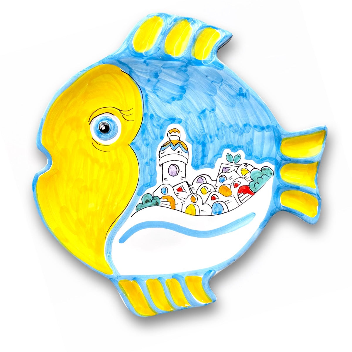 Piatto Pesce Rotondo in ceramica di Vietri