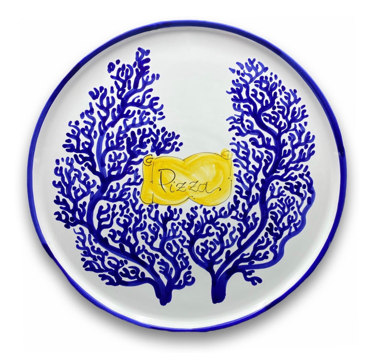 Piatto Pizza in ceramica Vietrese DECORO CORALLO NEW