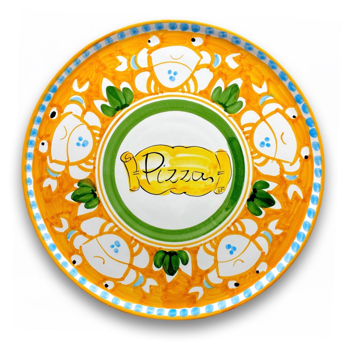 Piatto Pizza in ceramica vietrese DECORO GRANCHIO