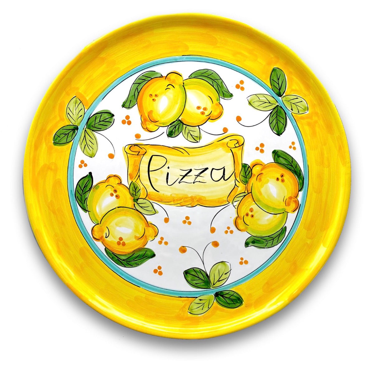 Piatto Pizza in ceramica vietrese DECORO LIMONE COSTIERA NEW