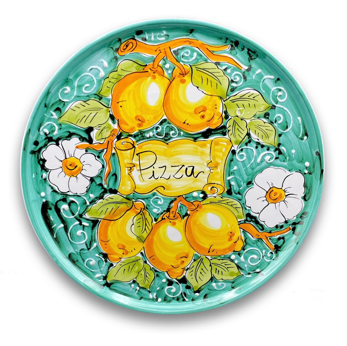 Piatto Pizza in ceramica vietrese DECORO LIMONE VIETRI