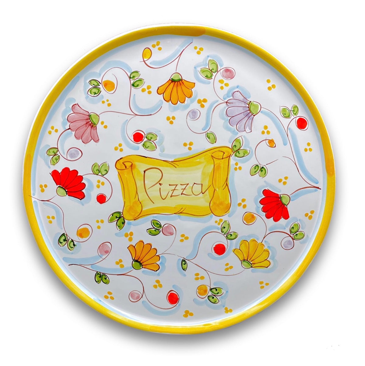 Piatto Pizza in ceramica vietrese DECORO PRIMULA NEW