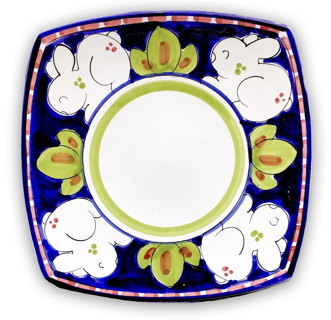 Piatto Sushi in ceramica vietrese DECORO CONIGLIO NEW