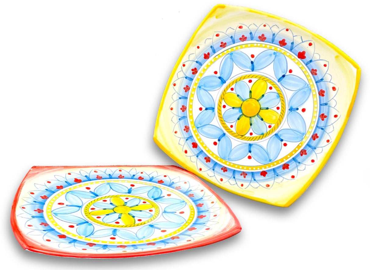 Piatto Sushi in ceramica vietrese DECORO GEOMETRICO RAVELLO NEW