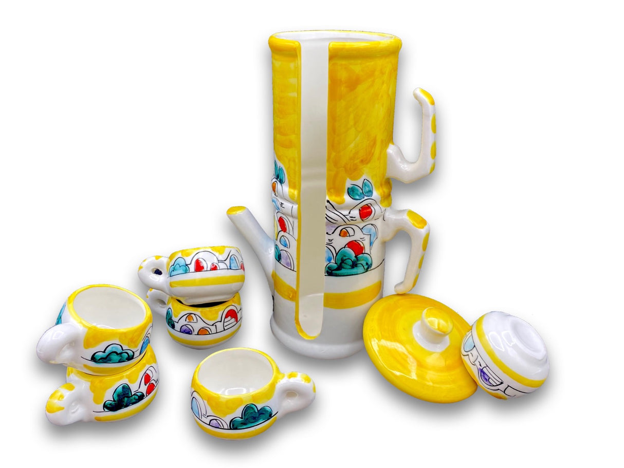 Servizio caffè per 6 in Napoletana in ceramica di Vietri