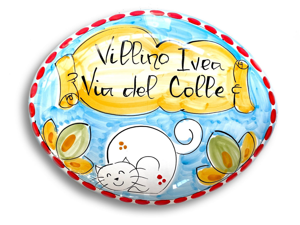 Targa fuori porta in ceramica di Vietri