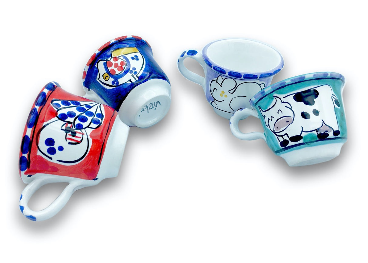 Tazzina Caffè in Ceramica Vietrese DECORI MISTI