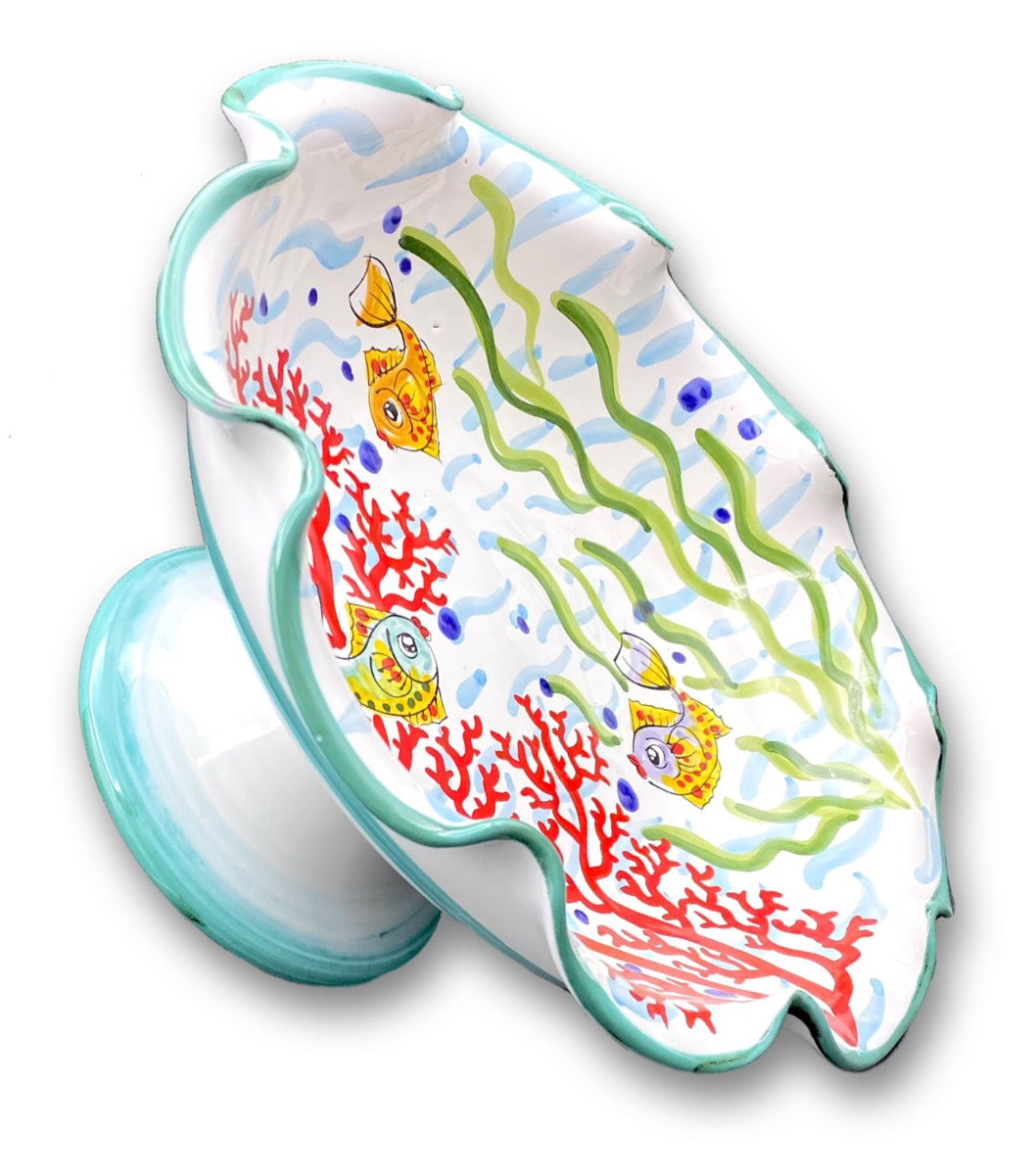 Alzatina in Ceramica Vietrese DECORO FONDO MARE