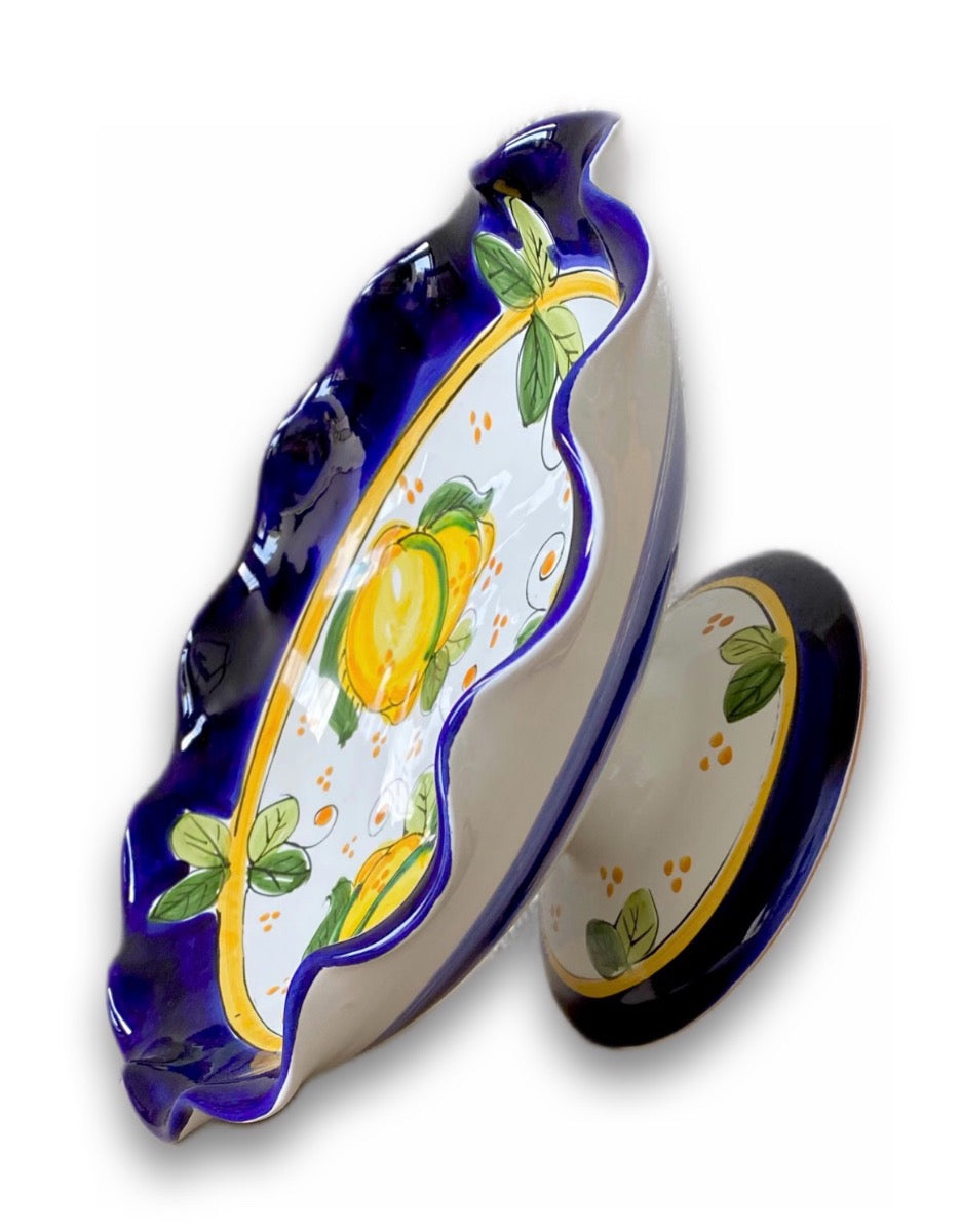 Alzatina in ceramica vietrese DECORO LIMONE COSTIERA NEW