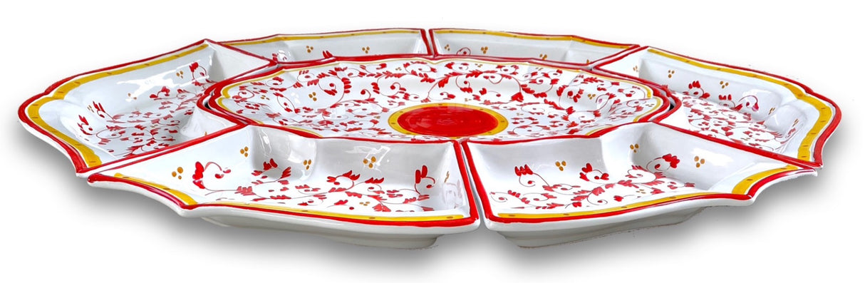 Antipastiera 7 pezzi in ceramica di Vietri BAROCCHETTO