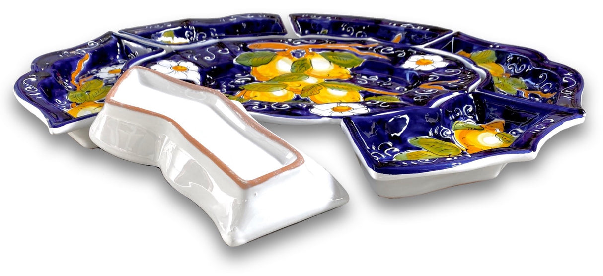 Antipastiera 7 pezzi in ceramica di Vietri LIMONE VIETRI