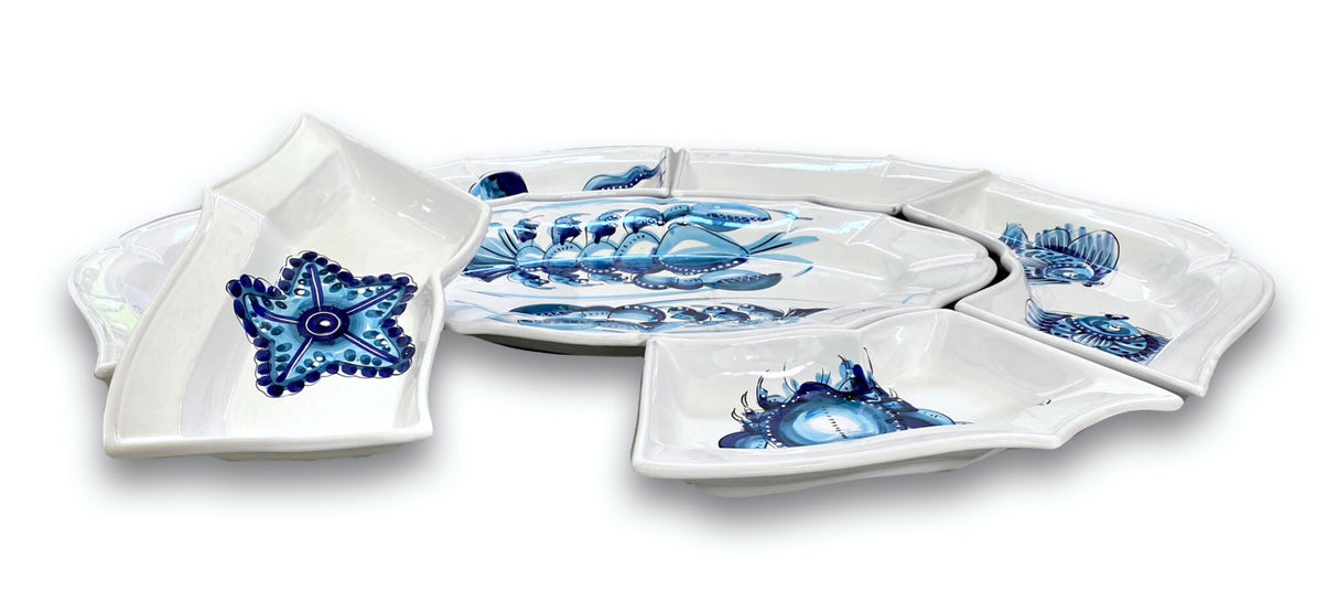 Antipastiera 7 pezzi in ceramica di Vietri