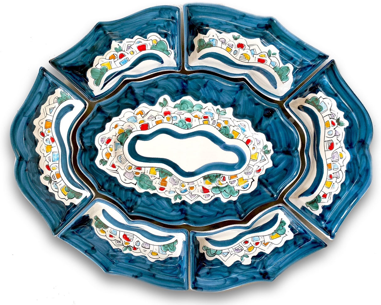 Antipastiera 7 pezzi in ceramica di Vietri NAIF