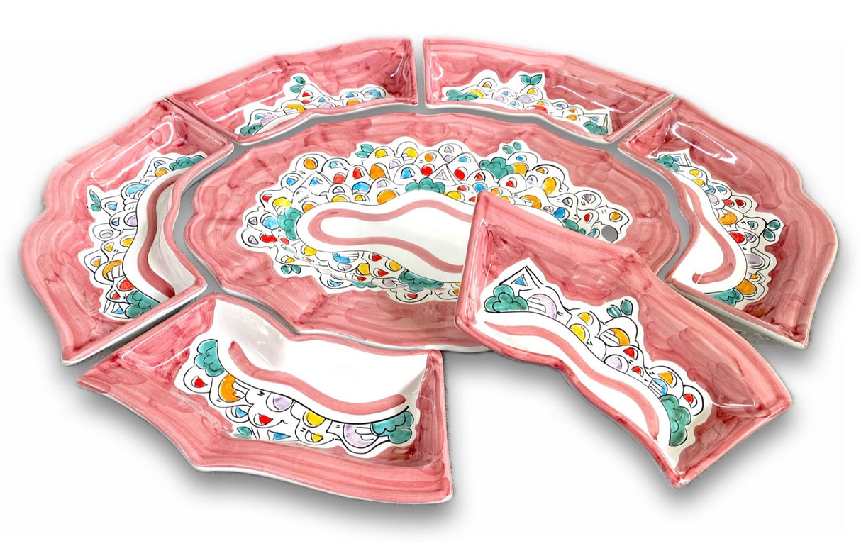 Antipastiera 7 pezzi in ceramica di Vietri NAIF