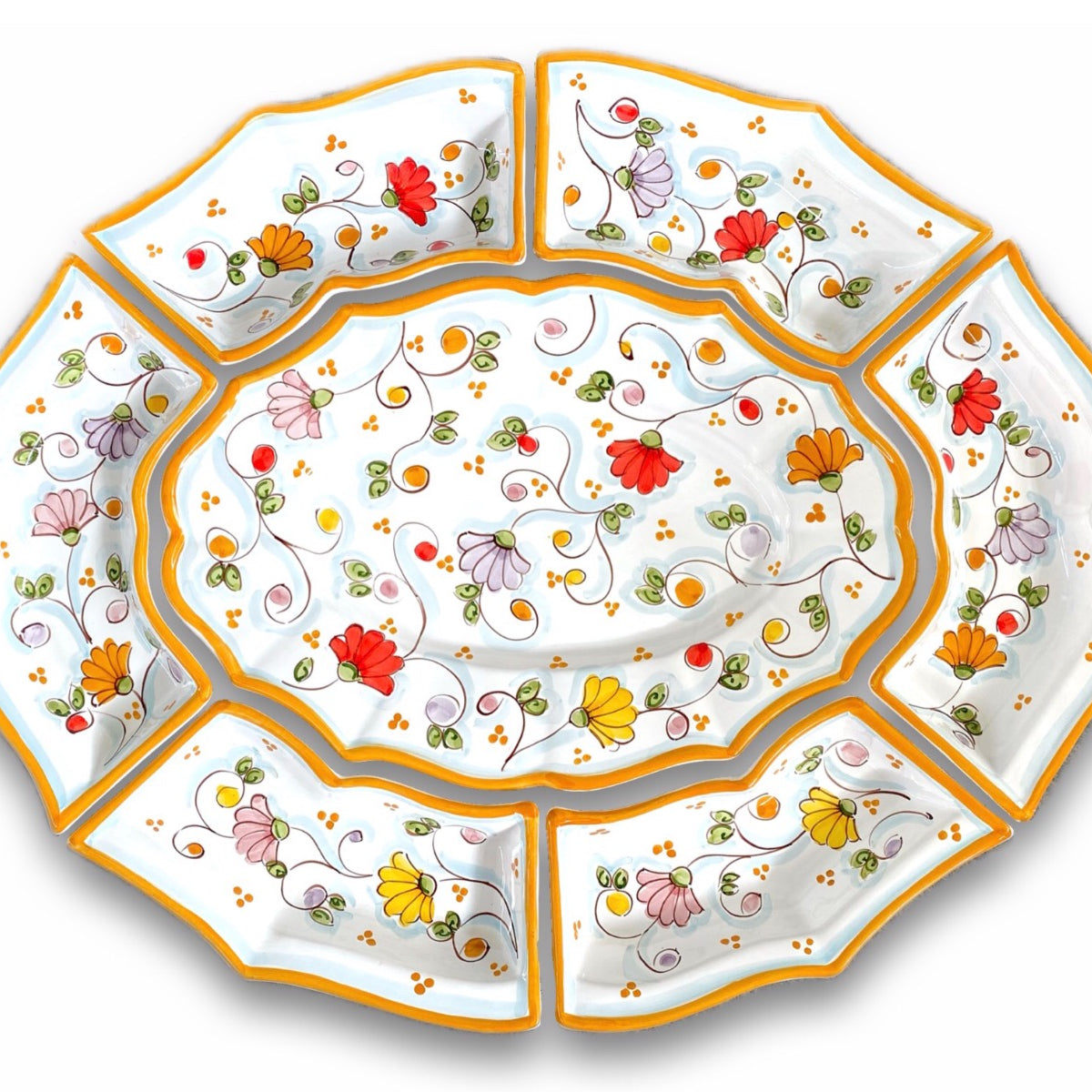 GIARA CERAMICA SICILIANA CALTAGIRONE GIALLO ANTICO 75 CM – Teste Di