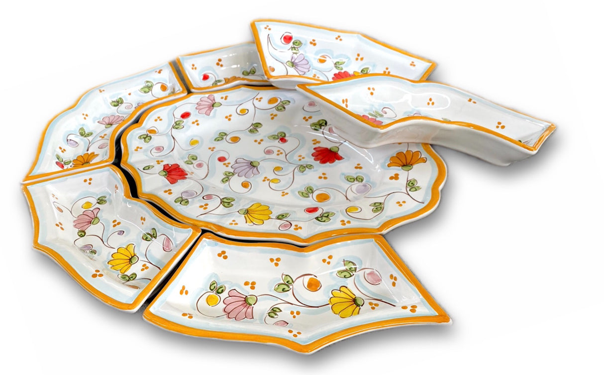Antipastiera 7 pezzi in ceramica di Vietri PRIMULA