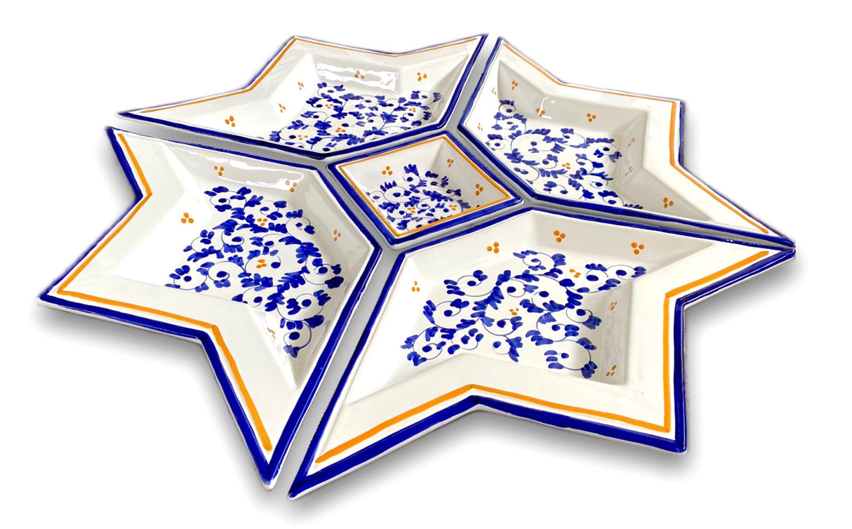 Antipastiera a Stella in ceramica di Vietri