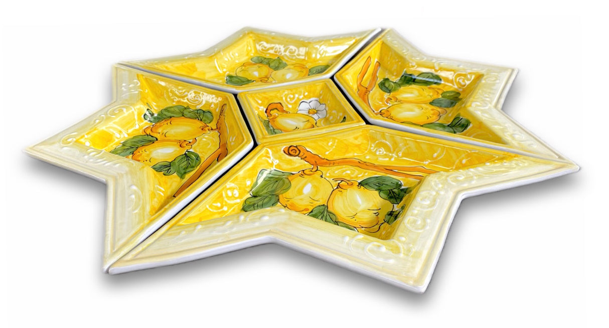 Antipastiera a Stella in ceramica di Vietri
