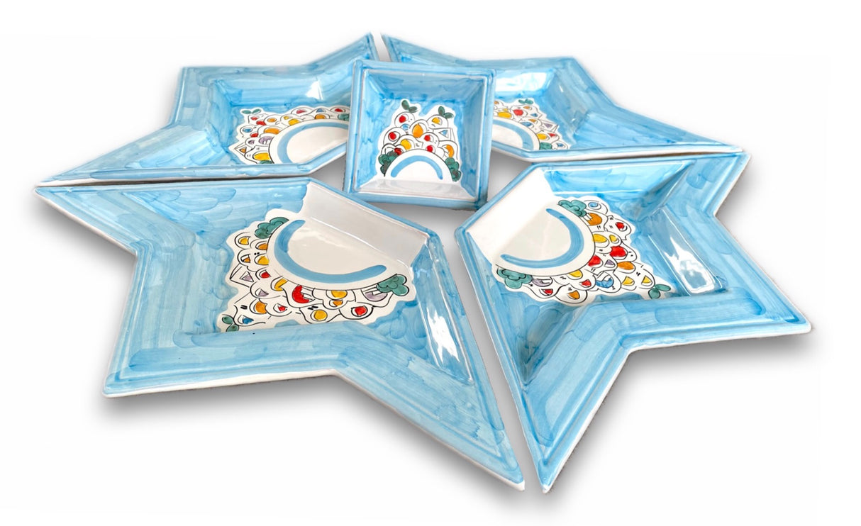 Antipastiera a Stella in ceramica di Vietri