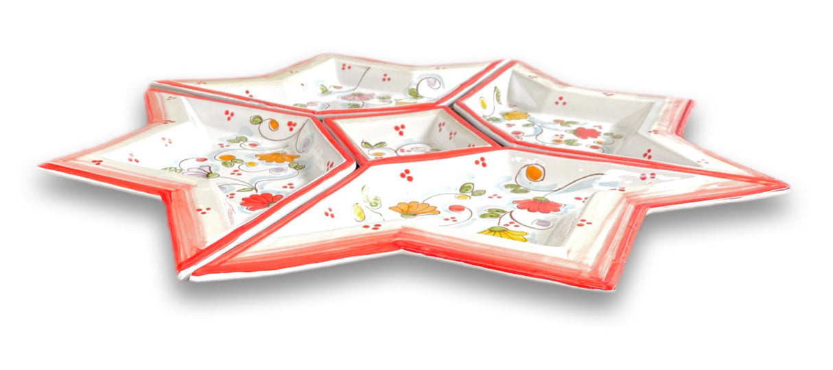 Antipastiera a Stella in ceramica di Vietri