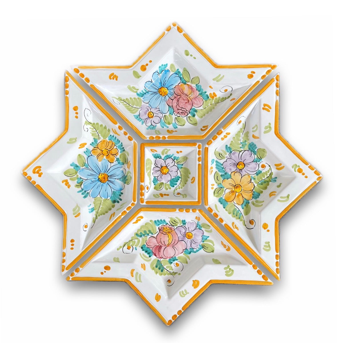 Antipastiera a Stella in Ceramica Vietrese DECORO VIETRI ANTICO