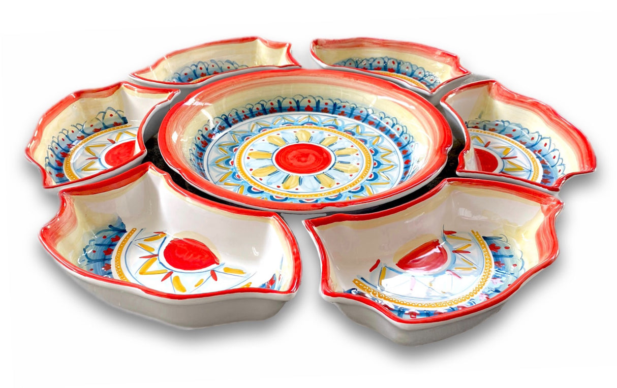 Antipastiera Fiore in ceramica di Vietri