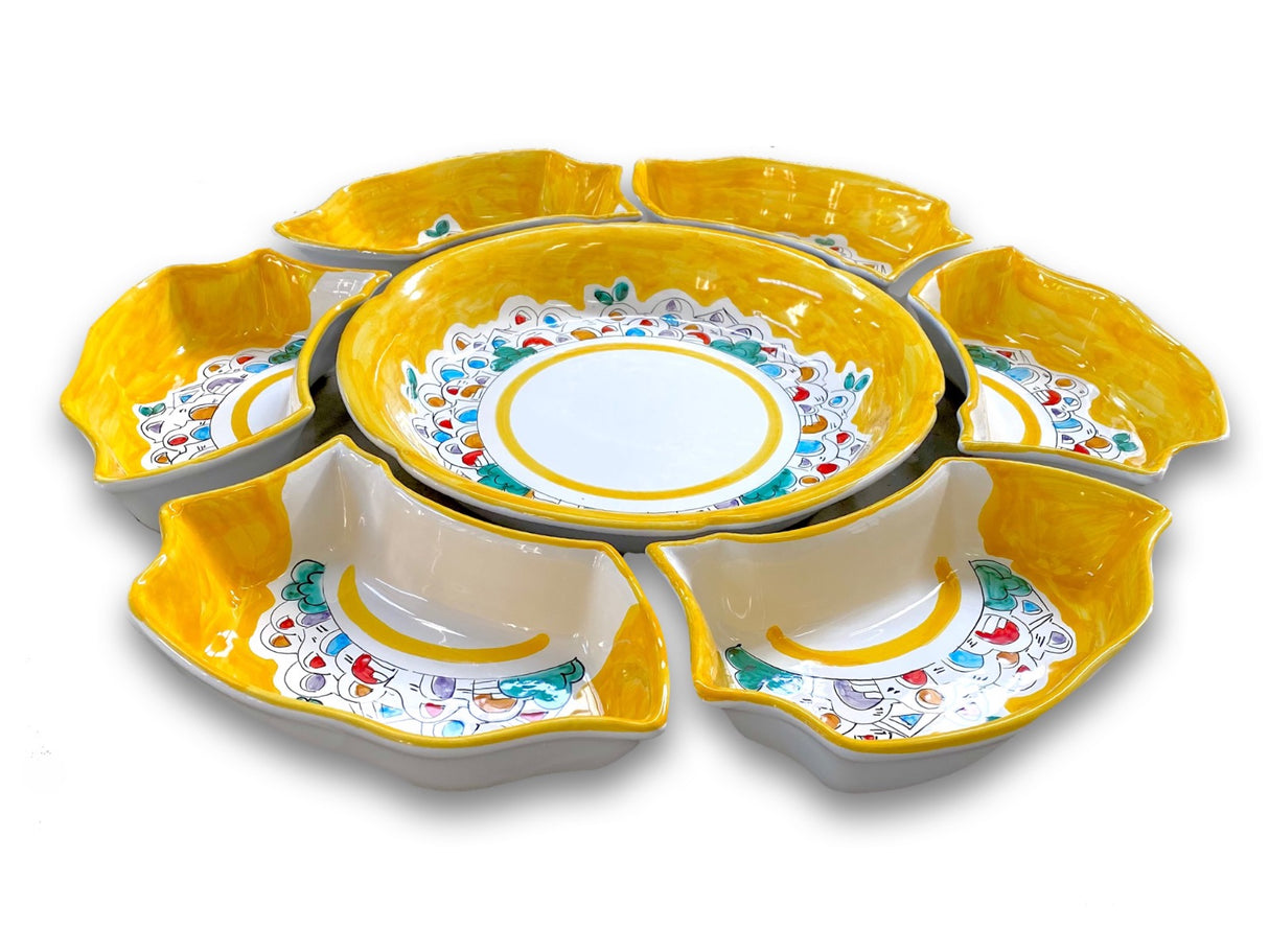 Antipastiera Fiore in ceramica di Vietri