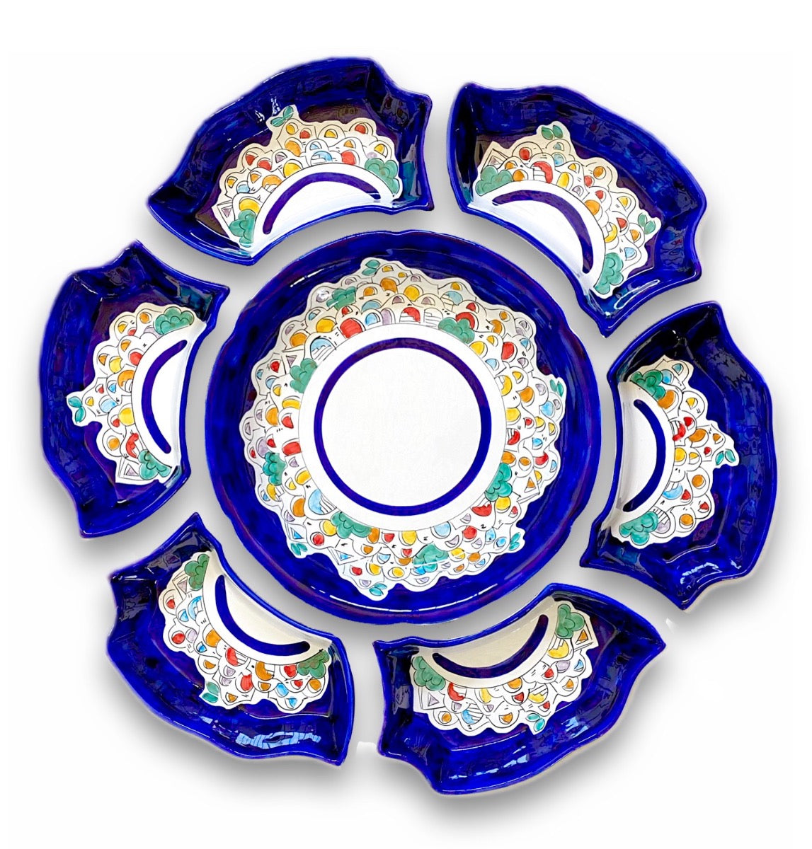 Antipastiera Fiore in ceramica vietrese DECORO NAIF