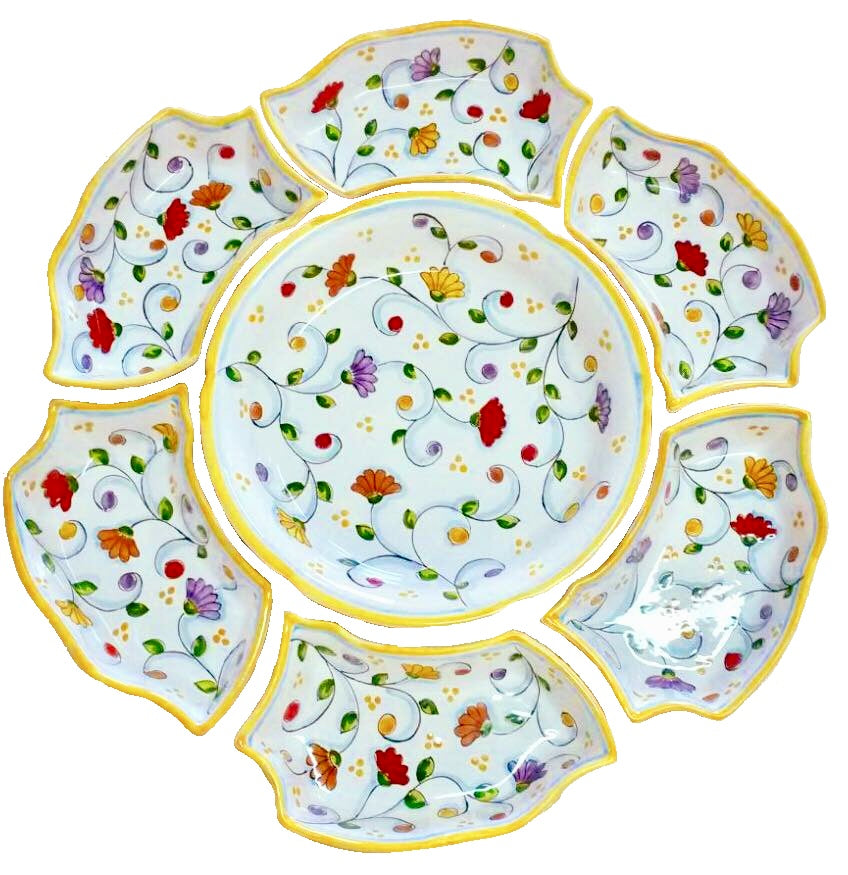 Antipastiera Fiore in ceramica di Vietri