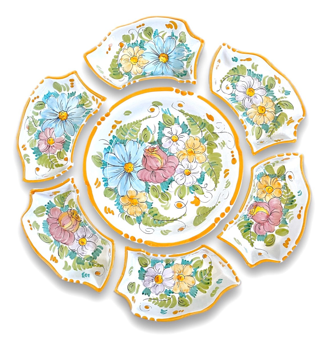 Antipastiera Fiore in ceramica vietrese DECORO VIETRI ANTICO