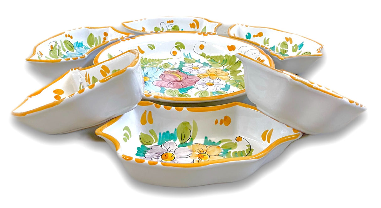 Antipastiera Fiore in ceramica di Vietri