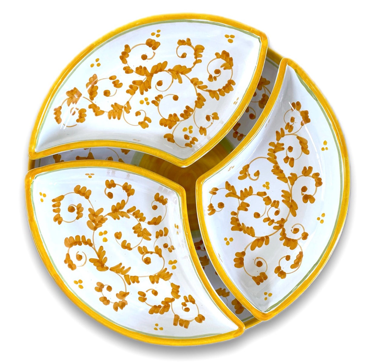 Antipastiera Girella in ceramica Vietrese DECORO BAROCCHETTO