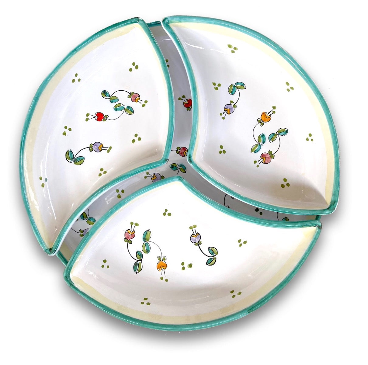 Antipastiera Girella in ceramica vietrese DECORO CAMPANELLE