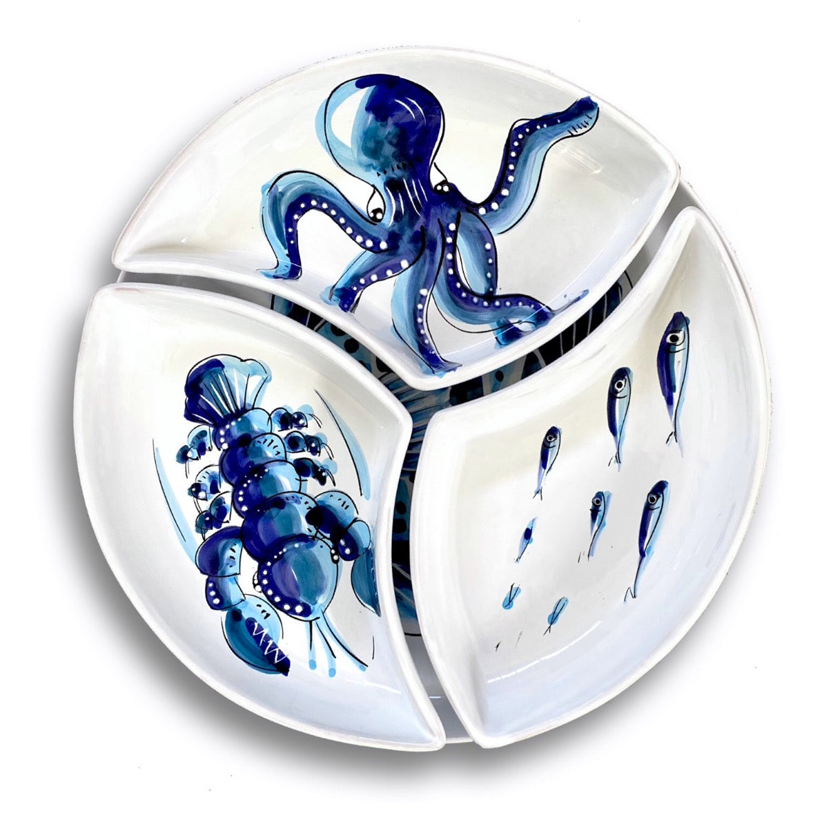 Antipastiera Girella in ceramica Vietrese MARE MAGNUM