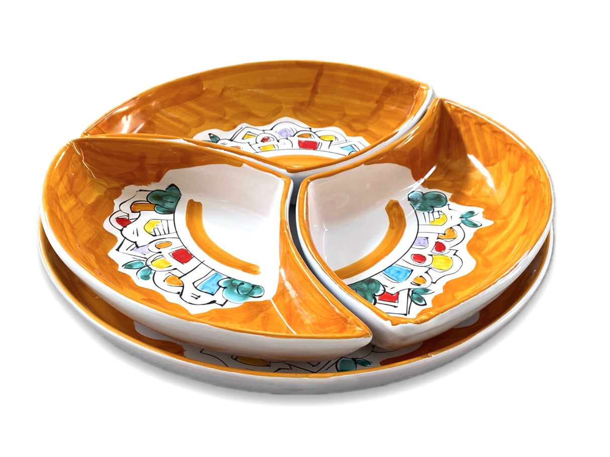 Antipastiera Girella in ceramica vietrese DECORO NAIF
