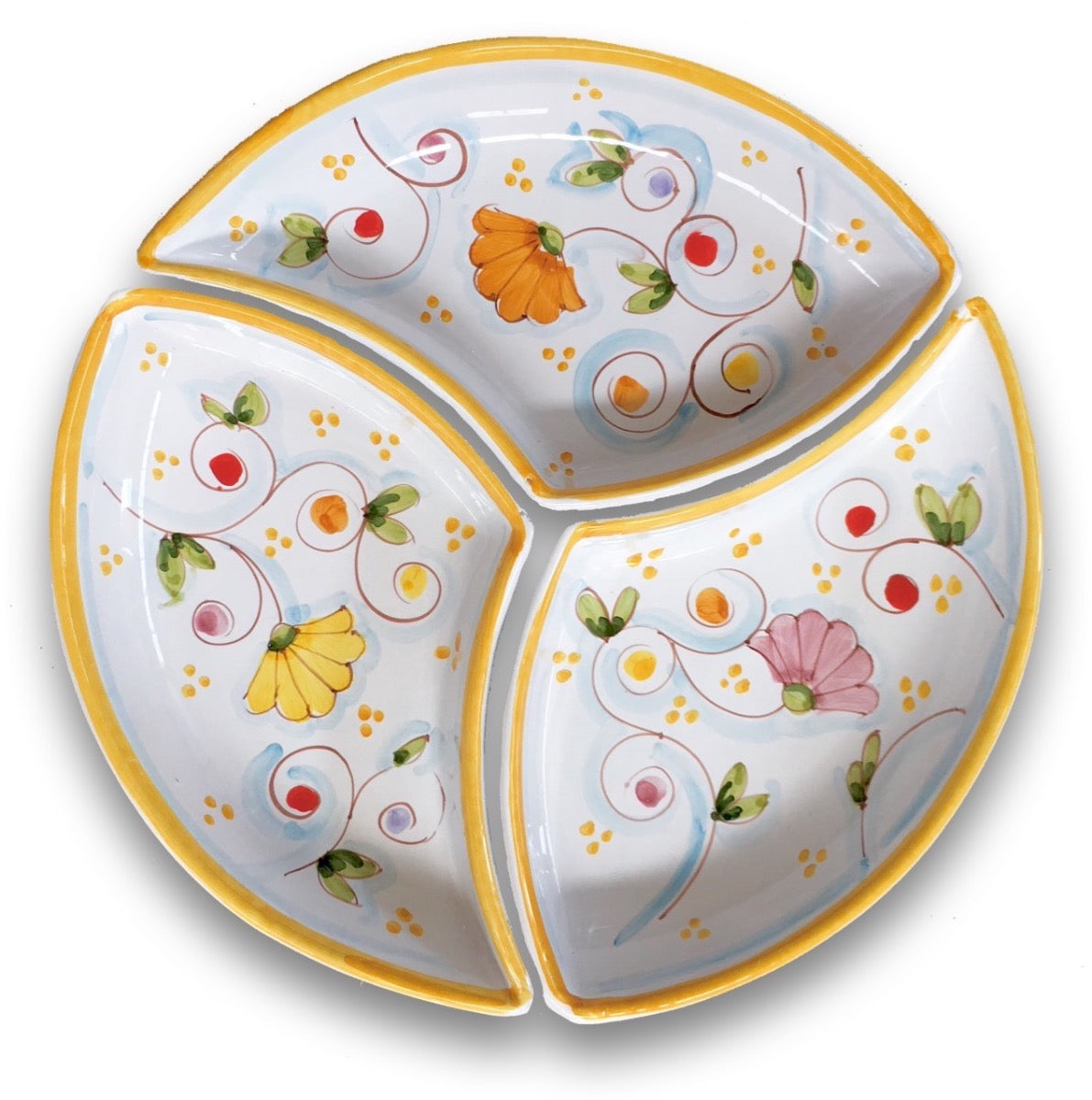 Antipastiera Girella in ceramica vietrese DECORO PRIMULA NEW