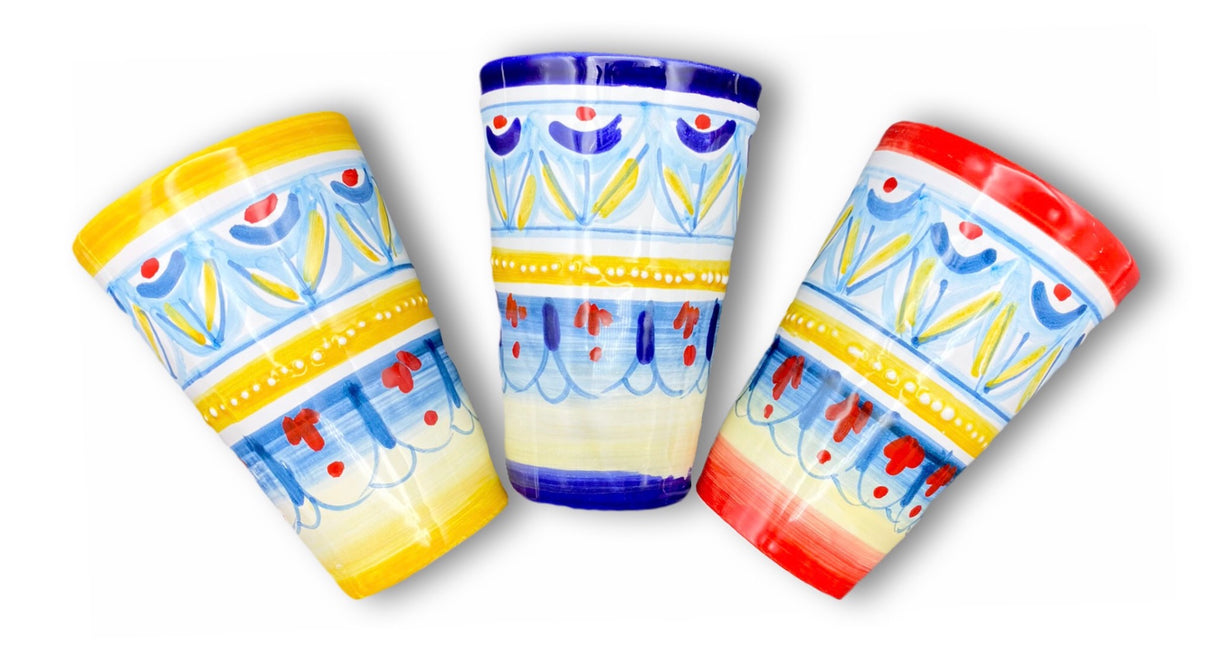 Bicchierino Liquore in ceramica vietrese DECORO GEOMETRICO RAVELLO NEW