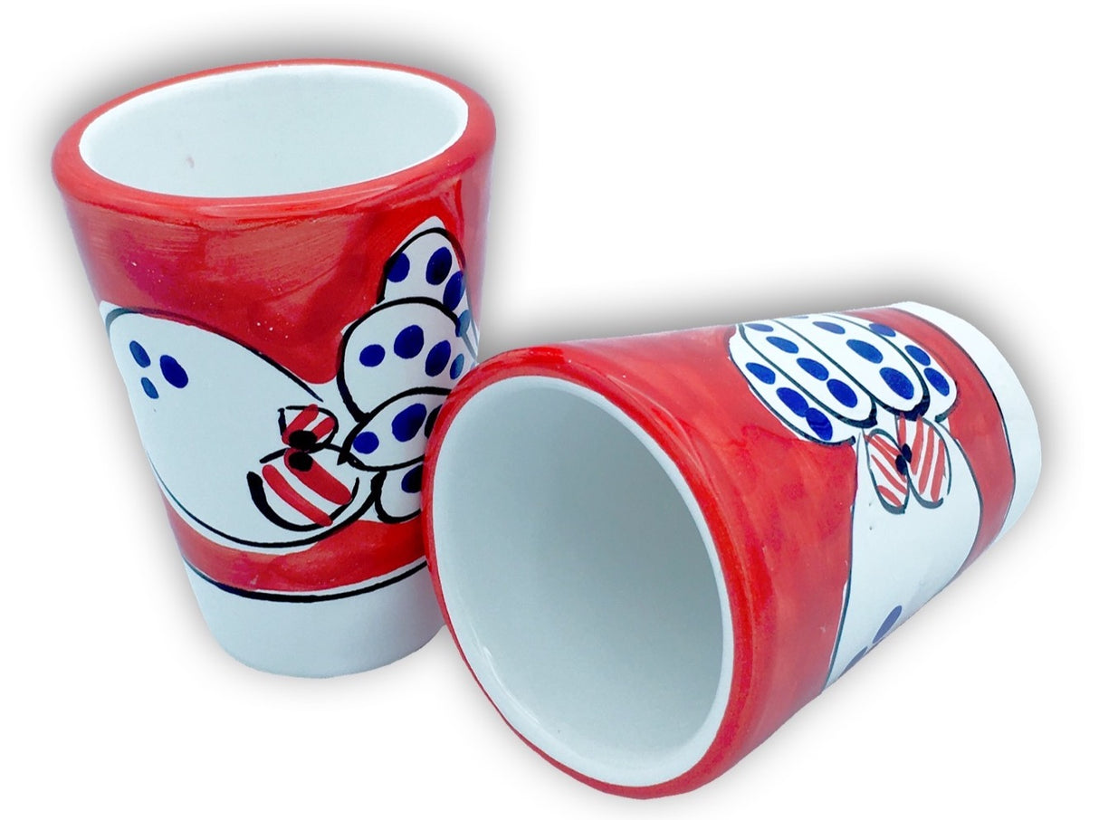 Bicchierino Liquore in Ceramica Vietrese DECORO POLPO NEW