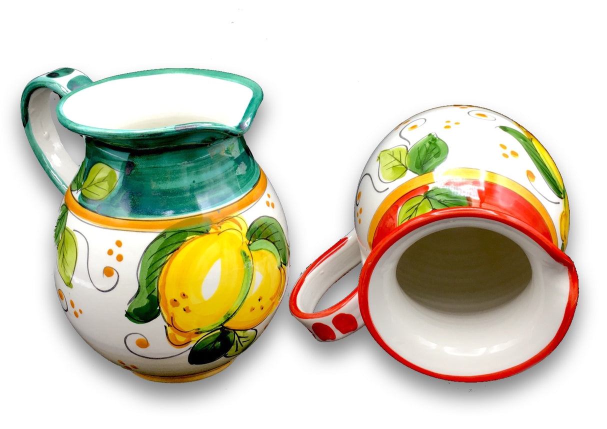 Brocca in ceramica Vietrese DECORO LIMONE COSTIERA NEW