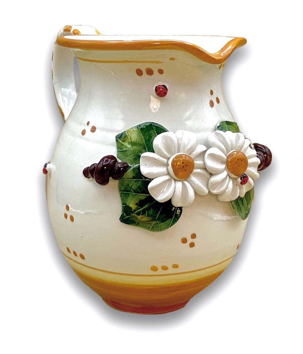 Brocca in ceramica vietrese APPLICAZIONE MARGHERITE